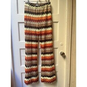 70s Inspired Chevron Striped Wide Leg Pants Xs Bohemian Festival Coachella Ranch